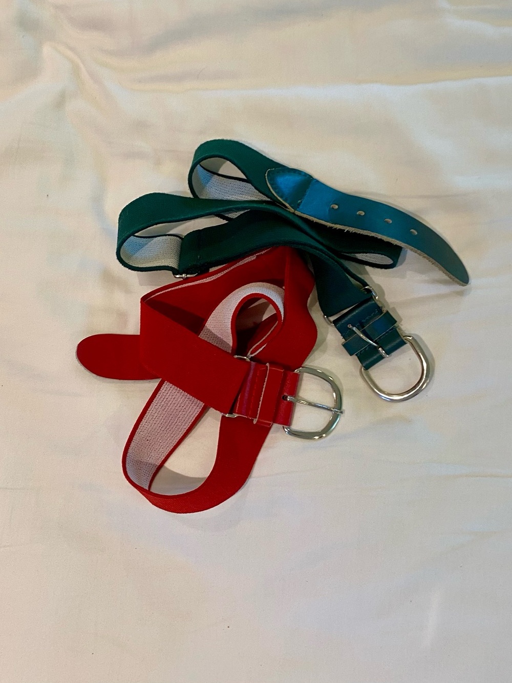 Men's Baseball Elastic Stretch Belts — Red and Green